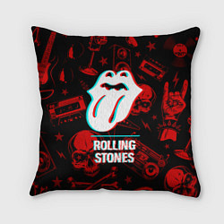 Подушка квадратная Rolling Stones rock glitch