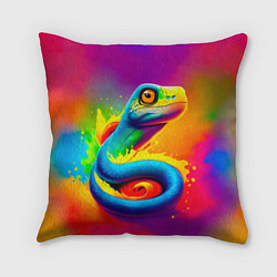 Подушка квадратная Змейка в красках