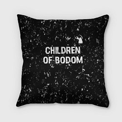 Подушка квадратная Children of Bodom glitch на темном фоне: символ св, цвет: 3D-принт
