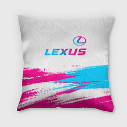 Подушка квадратная Lexus neon gradient style: символ сверху