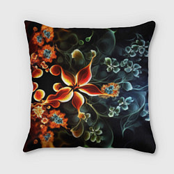 Подушка квадратная Абстрактные цветы, цвет: 3D-принт