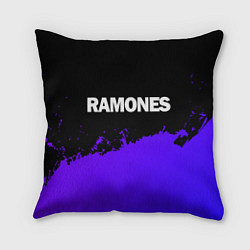 Подушка квадратная Ramones purple grunge