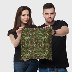 Подушка квадратная Олени и дубовые листья - камуфляж, цвет: 3D-принт — фото 2