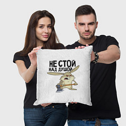 Подушка квадратная Злой заяц, цвет: 3D-принт — фото 2