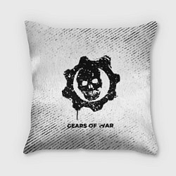 Подушка квадратная Gears of War с потертостями на светлом фоне