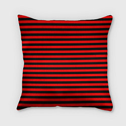 Подушка квадратная Черно-красные полосы, цвет: 3D-принт