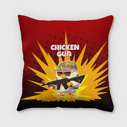 Подушка квадратная Chicken Gun - спецназ