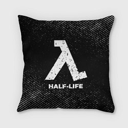 Подушка квадратная Half-Life с потертостями на темном фоне