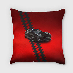 Подушка квадратная Английский спортивный автомобиль Jaguar, цвет: 3D-принт