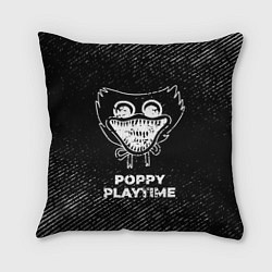 Подушка квадратная Poppy Playtime с потертостями на темном фоне, цвет: 3D-принт