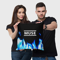 Подушка квадратная Muse blue fire, цвет: 3D-принт — фото 2