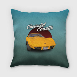 Подушка квадратная Американский спорткар Chevrolet Corvette Stingray, цвет: 3D-принт