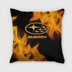Подушка квадратная Subaru - gold gradient