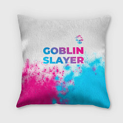 Подушка квадратная Goblin Slayer neon gradient style: символ сверху