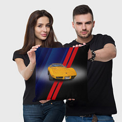 Подушка квадратная Классический спорткар Chevrolet Corvette Stingray, цвет: 3D-принт — фото 2