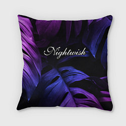 Подушка квадратная Nightwish neon monstera