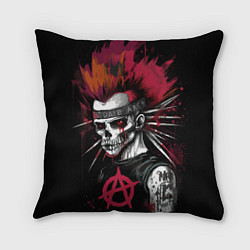 Подушка квадратная Скелет панк анархист, цвет: 3D-принт