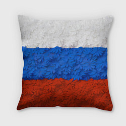 Подушка квадратная Флаг Российской Федерации из цветов, цвет: 3D-принт
