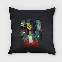 Подушка квадратная Simpsons zombie, цвет: 3D-принт