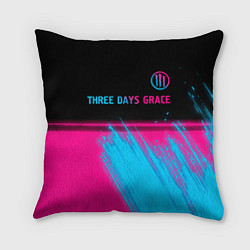 Подушка квадратная Three Days Grace - neon gradient: символ сверху