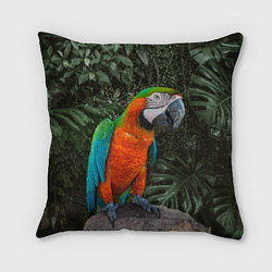 Подушка квадратная Попугай Макао, цвет: 3D-принт