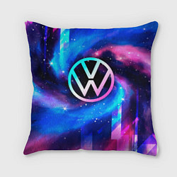 Подушка квадратная Volkswagen неоновый космос