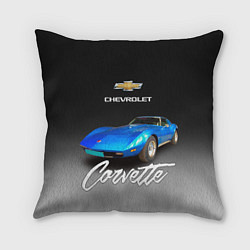 Подушка квадратная Синий Chevrolet Corvette 70-х годов