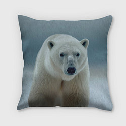 Подушка квадратная Белый медведь полярный, цвет: 3D-принт