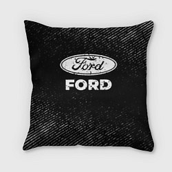 Подушка квадратная Ford с потертостями на темном фоне