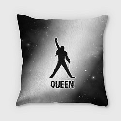 Подушка квадратная Queen glitch на светлом фоне, цвет: 3D-принт