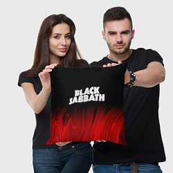 Подушка квадратная Black Sabbath red plasma, цвет: 3D-принт — фото 2
