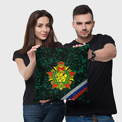 Подушка квадратная Пограничные войска РФ, цвет: 3D-принт — фото 2