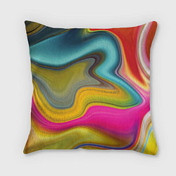 Подушка квадратная Волны цвета, цвет: 3D-принт