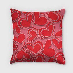 Подушка квадратная Love hearts, цвет: 3D-принт