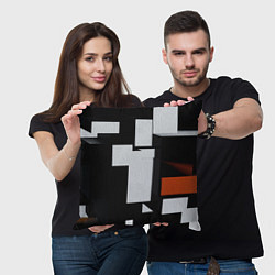 Подушка квадратная Прямоугольники и темнота, цвет: 3D-принт — фото 2