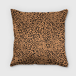 Подушка квадратная Оранжевое леопардовое поле, цвет: 3D-принт