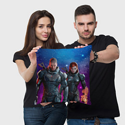 Подушка квадратная Mass Effect N7 space, цвет: 3D-принт — фото 2