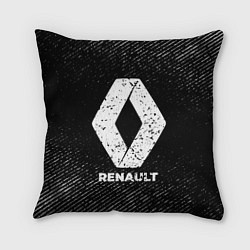 Подушка квадратная Renault с потертостями на темном фоне, цвет: 3D-принт