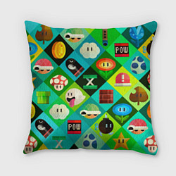 Подушка квадратная Марио паттерн, цвет: 3D-принт