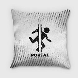 Подушка квадратная Portal с потертостями на светлом фоне, цвет: 3D-принт