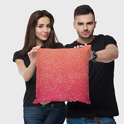 Подушка квадратная Абстракция персиковый, цвет: 3D-принт — фото 2