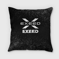 Подушка квадратная Exeed с потертостями на темном фоне