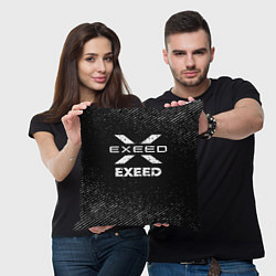 Подушка квадратная Exeed с потертостями на темном фоне, цвет: 3D-принт — фото 2