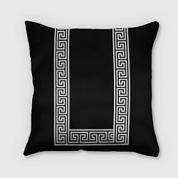 Подушка квадратная Египетский орнамент на черном фоне, цвет: 3D-принт