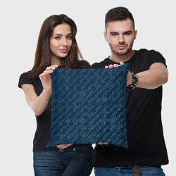 Подушка квадратная Текстура мине-бирюзовый, цвет: 3D-принт — фото 2