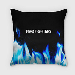 Подушка квадратная Foo Fighters blue fire, цвет: 3D-принт