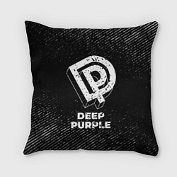 Подушка квадратная Deep Purple с потертостями на темном фоне