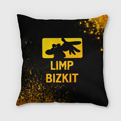 Подушка квадратная Limp Bizkit - gold gradient