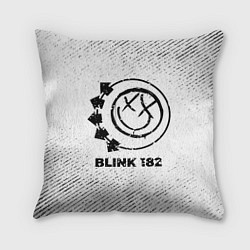 Подушка квадратная Blink 182 с потертостями на светлом фоне