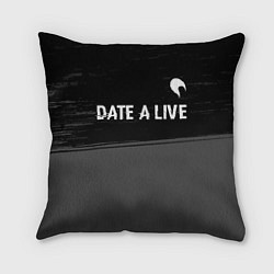 Подушка квадратная Date A Live glitch на темном фоне: символ сверху, цвет: 3D-принт